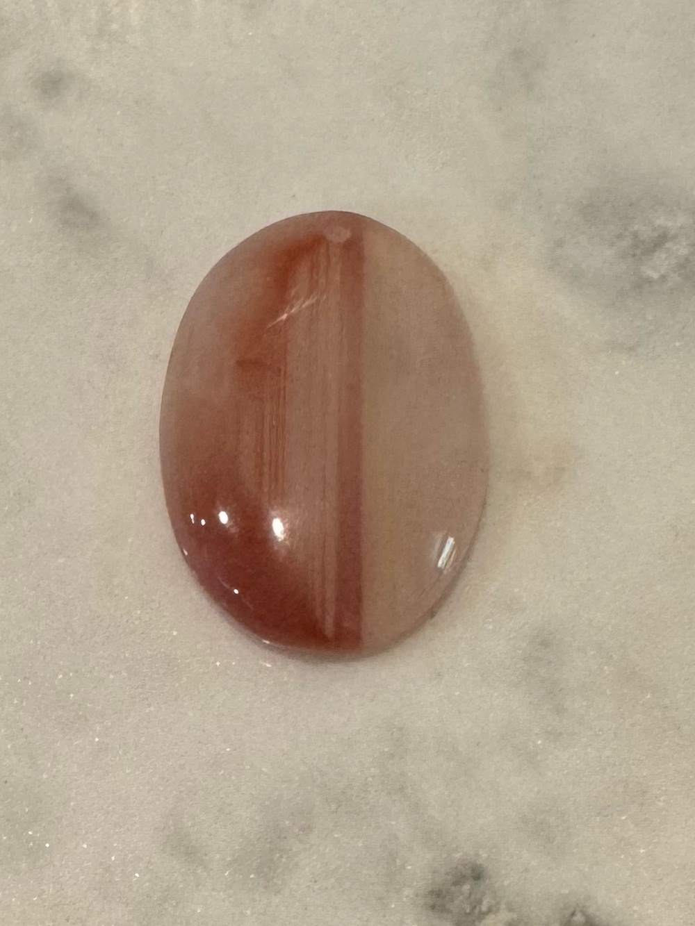 Polished Orange & White Agate Cabochon Pendant